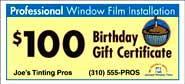 8 x 3.5 inches $100 B-Day Gift Certificate